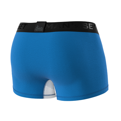 Мужские анатомические боксеры из хлопка с сеткой, Anatomic Classic Light, Black Series, лазурный  MAN's SET вид 3 
