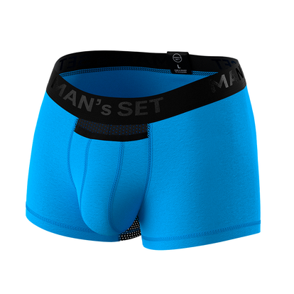 Мужские анатомические боксеры из хлопка с сеткой, Anatomic Classic Light, Black Series, бирюзовый  MAN's SET  вид спереди