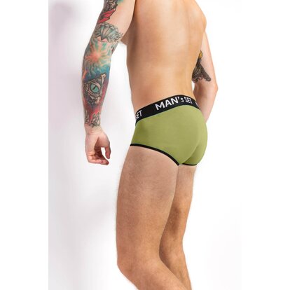 Чоловічі труси бріфи з бавовни, Anatomic Briefs, оливковий  MAN's SET вигляд 3 
