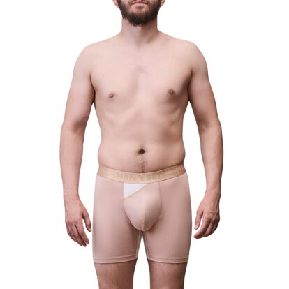Чоловічі боксери із бавовни з сіткою, Anatomic Long 2.0 Light, Gold Series, бежевий  MAN's SET вигляд 1 