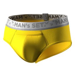 Мужские анатомические трусы брифы из хлопка, Anatomic Briefs w/fly Silver Series, жёлтый