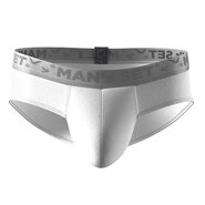 Мужские анатомические слипы из хлопка, Anatomic Slips no fly Silver Series, белый