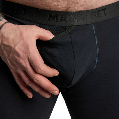 Чоловічі анатомічні боксери із бавовни з сіткою, Anatomic Long 2.0 Light, Black Series, чорний  MAN's SET вигляд 2 