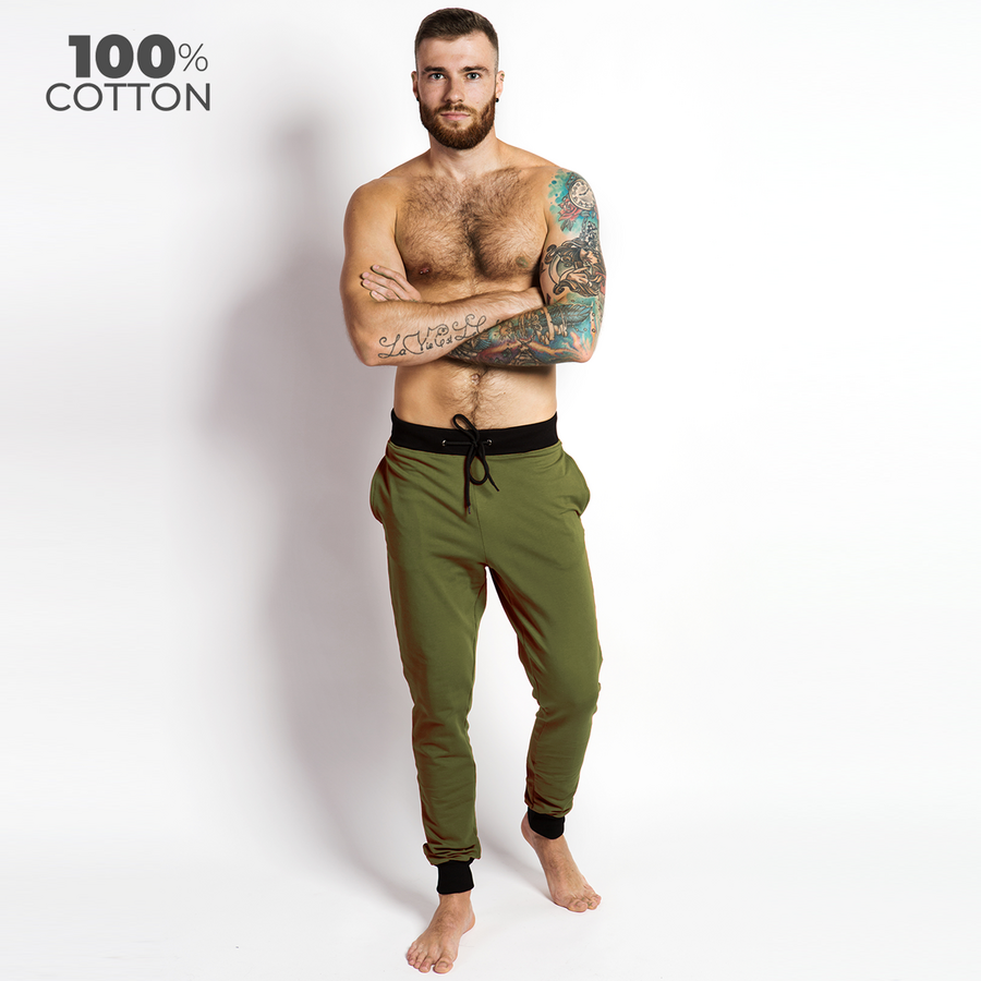 Чоловічі штани з коттону для дому і відпочинку Lounge Pants, хакі