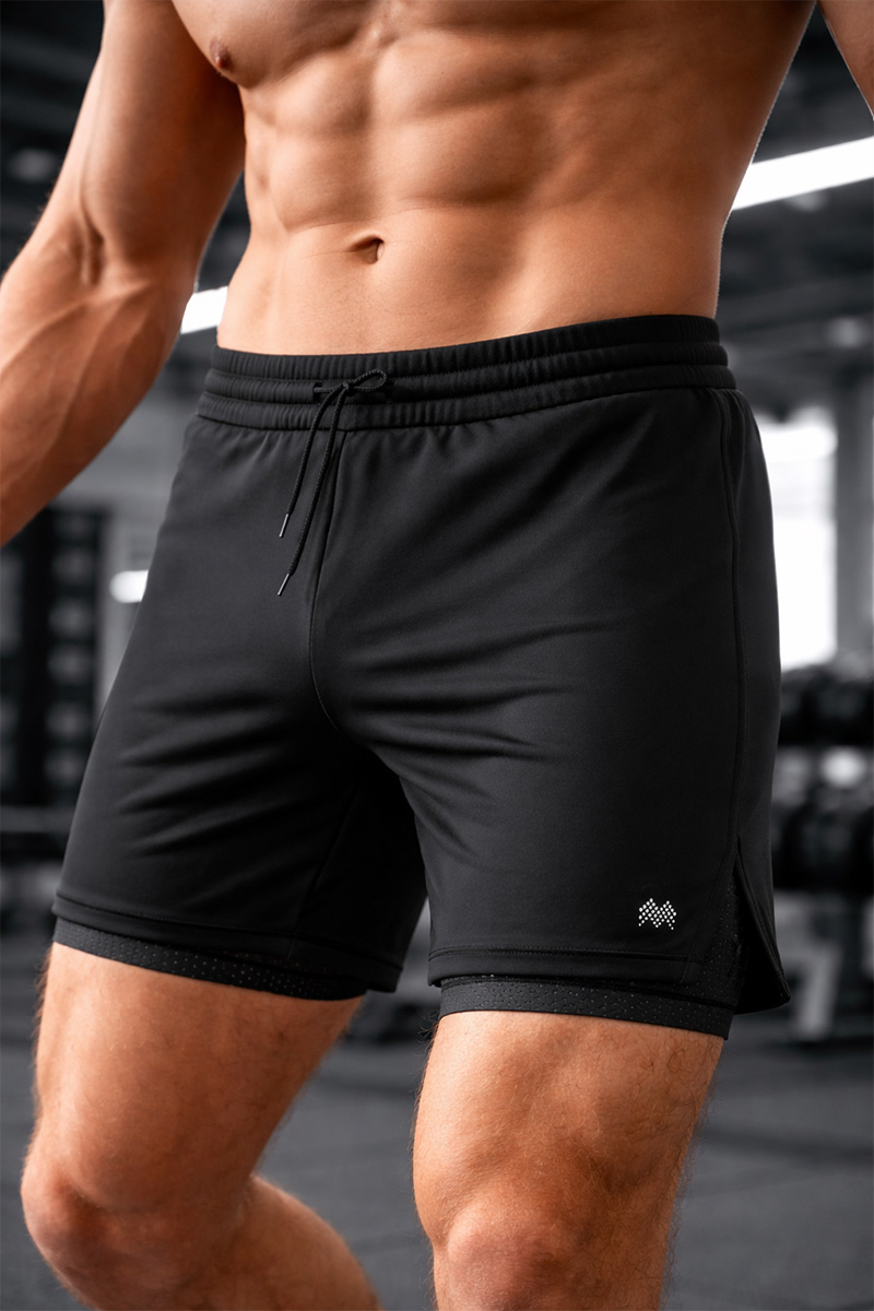 Мужские спортивные боксеры 2-в-1 от Man Set для интенсивных тренировок в зале.