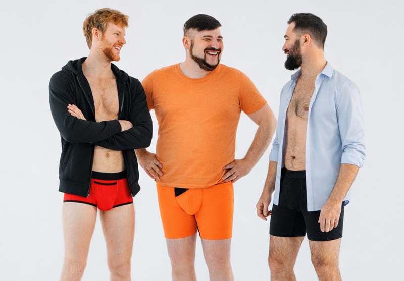 Мужчины разного телосложения в белье Man Set