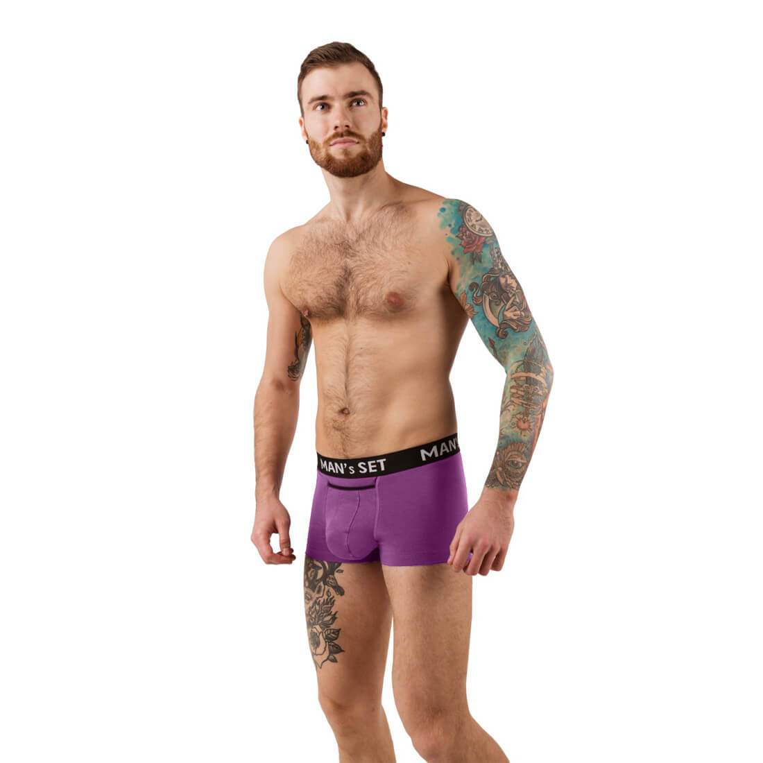 Чоловічі анатомічні боксери з бавовни, Anatomic, фіолетовий MansSet - Фото 6