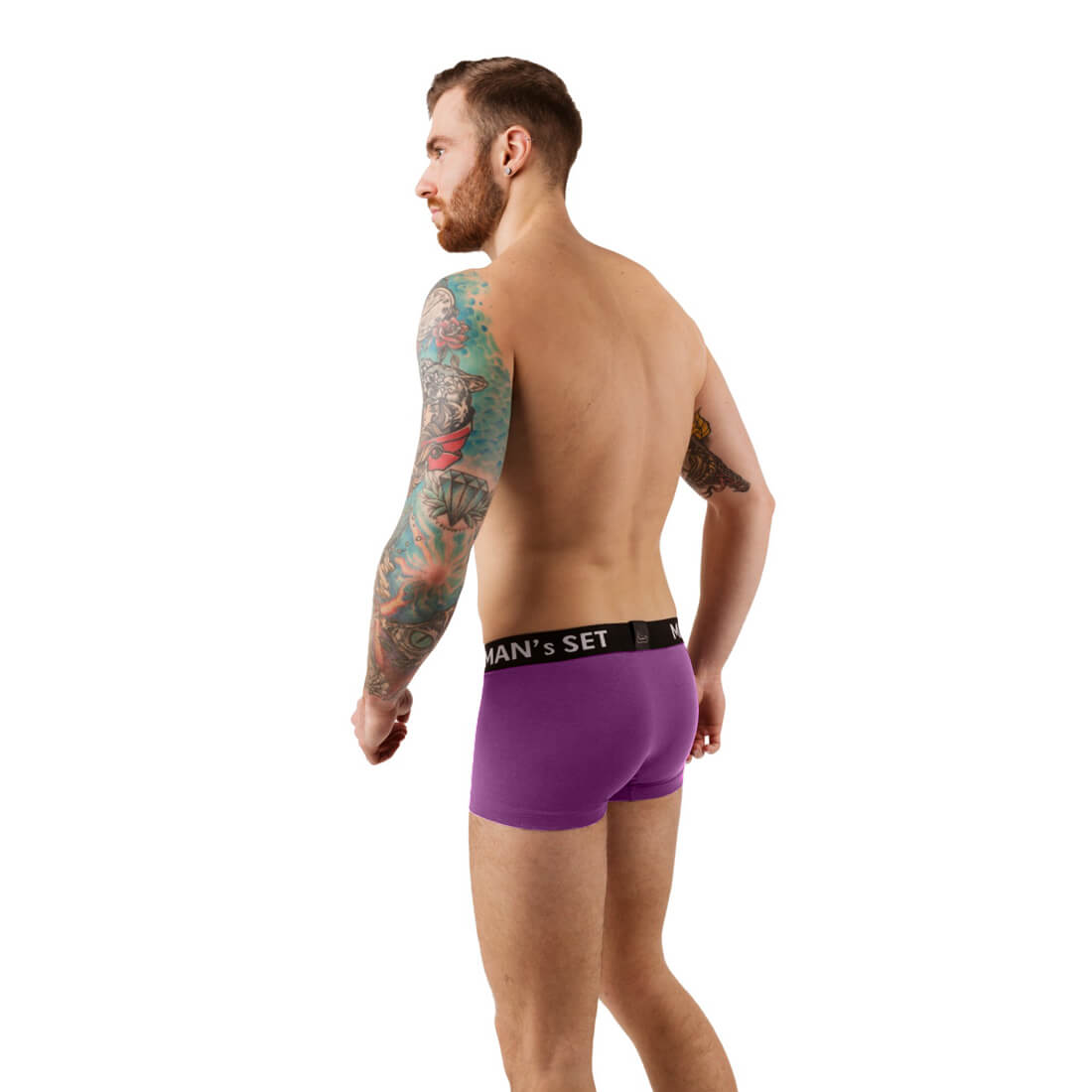 Чоловічі анатомічні боксери з бавовни, Anatomic, фіолетовий MansSet - Фото 7